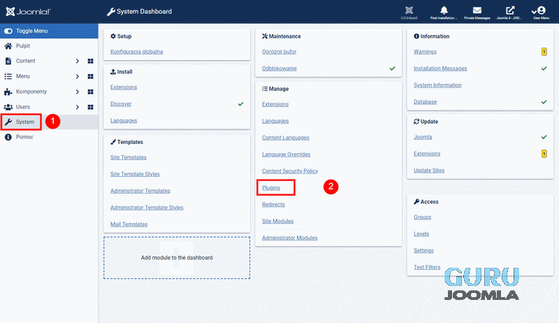 joomla 4 WebAuthn ustawienia