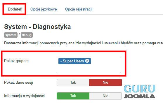 diagnostyka systemu joomla  tylko dla administratorów 