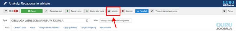 wersjonowanie joomla obsługa 